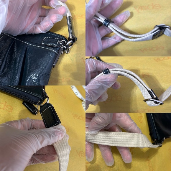 Coach Patent Leather Swingback Pleated Crossbody Bag - “Runtiya” - Picture 10 of 16